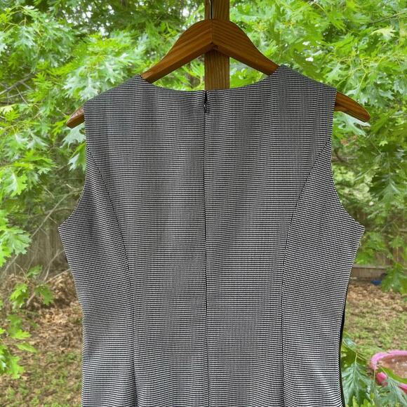 White House Black Market Vegan Leather Houndstooth Sheath Dress Size 10. NEW - Picture 3 of 13